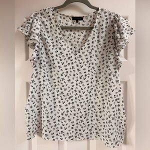 1. State Women's Black and White Floral Blouse NWOT